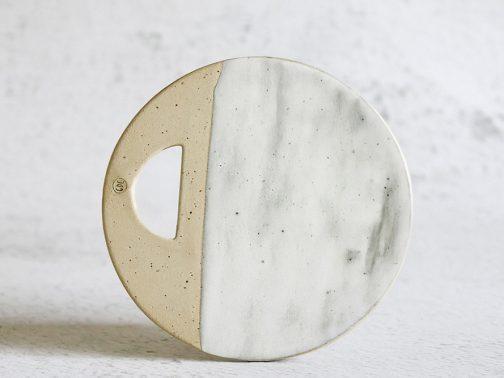 Plateau de fromage petit format ou planche à apéro, en grès artisanal, céramiste Lyon